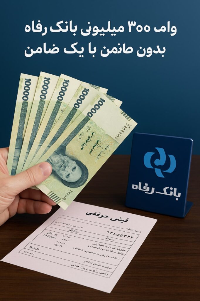 وام فوری ۳۰۰ میلیون تومانی با فیش حقوقی و اقساط ۲۴ ماهه